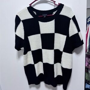 Black and White Checkered Women's Sweater